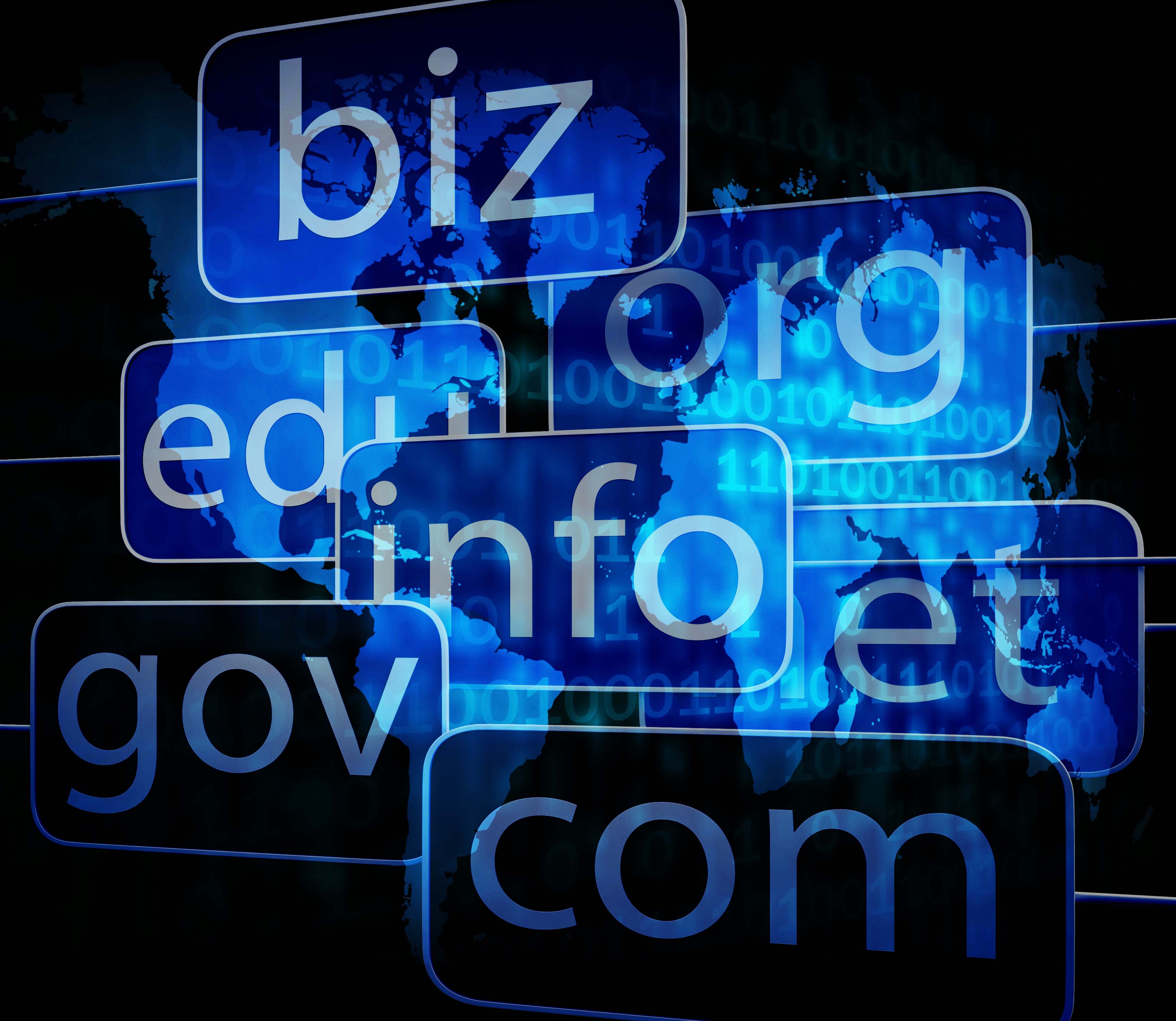 biz com net showing websites internet and seo