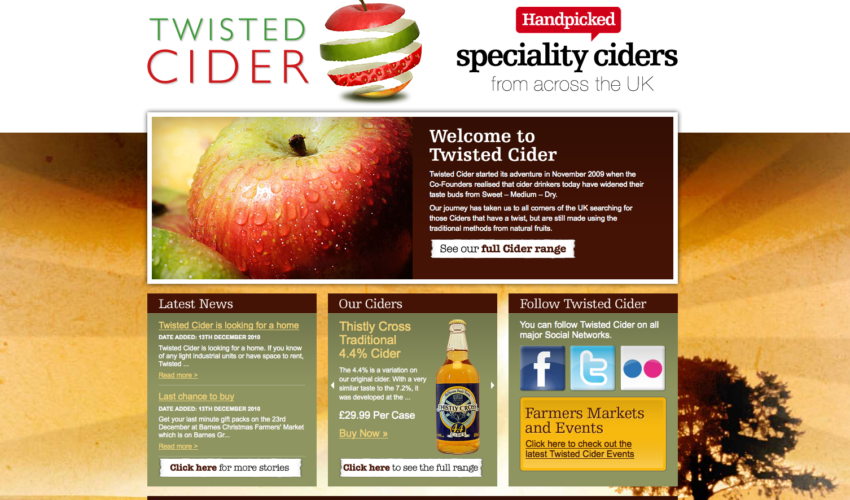 Twisted Cider website goes live