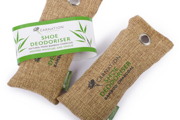 Carnation Footcare Shoe Deodoriser Bamboo Charcoal Packaging
